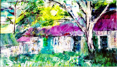 Dad's Calfing House on Windy Day, Ann Feely Artist