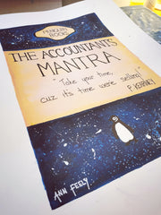 The Accountant's Mantra: Art Commission by Ann Feely -