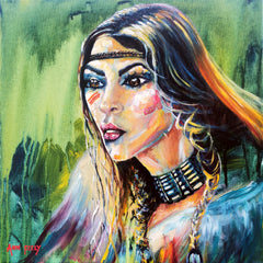 Warrior Woman in Full View: A Powerful Commission by Ann Feely Artist