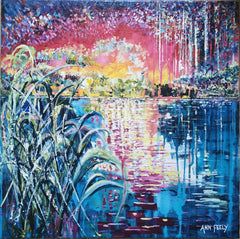 Wild Pink and Blue, Ann Feely Artist