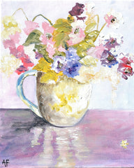 Wild Posey in a Teacup: A Charming Blend of Nature and Nostalgia by Ann Feely Artist